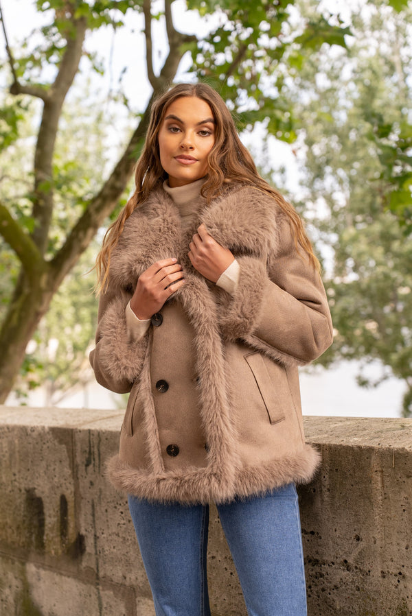 Faux fur rulams jakke