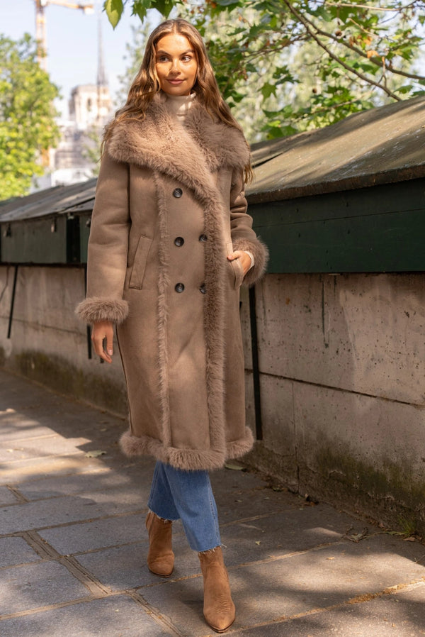 Faux fur rulams frakke